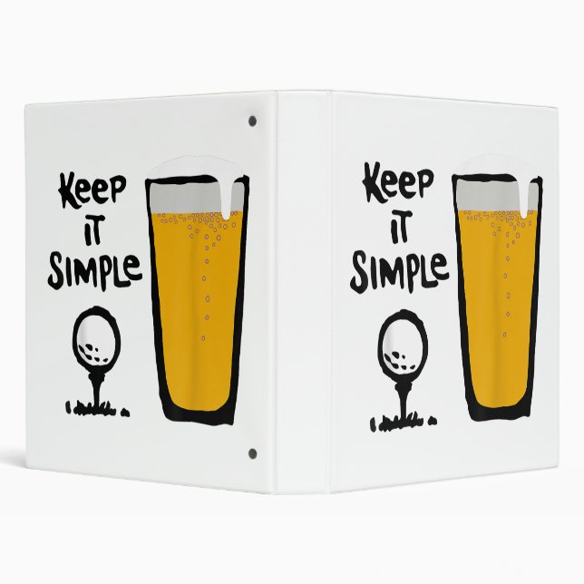 Keep It Simples Funny Golf Beer 3 Ring Binder (Background)