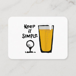 Keep It Simples Funny Golf Beer Business Card