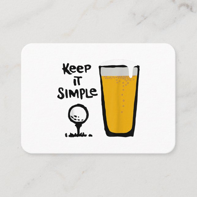 Keep It Simples Funny Golf Beer Business Card (Front)