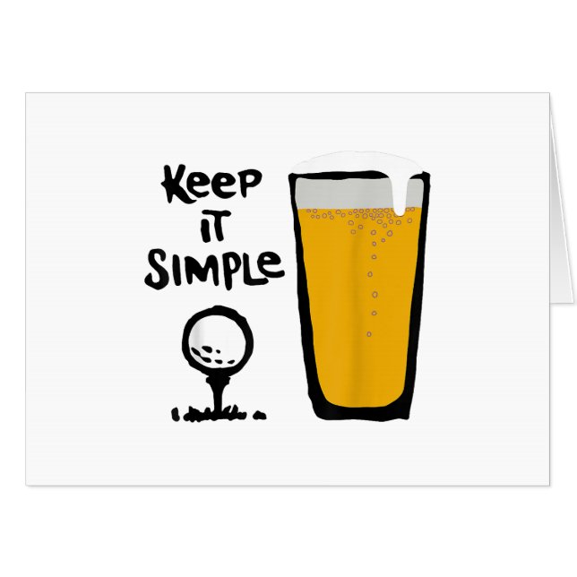 Keep It Simples Funny Golf Beer Card (Front Horizontal)