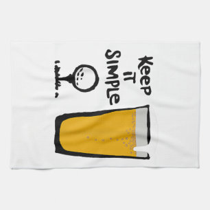 Keep It Simples Funny Golf Beer Kitchen Towel