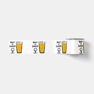 Keep It Simples Funny Golf Beer Satin Ribbon
