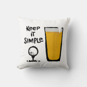 Keep It Simples Funny Golf Beer Throw Pillow