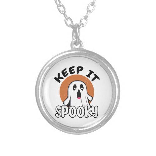 Keep it spooky silver plated necklace