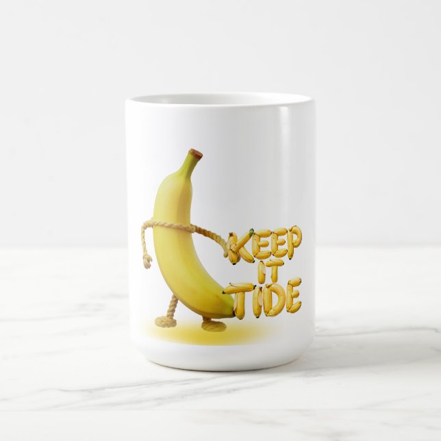 Keep It Tide – Funny Banana Typography Minimalist  Coffee Mug (Center)