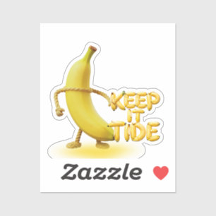 Keep It Tide – Funny Banana Typography Minimalist Sticker