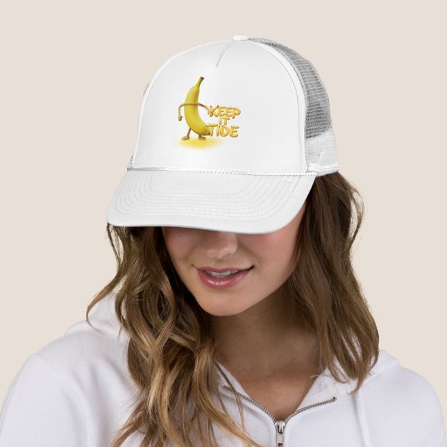 Keep It Tide – Funny Banana Typography Minimalist  Trucker Hat (In Situ)