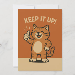 Keep It Up! Cute Motivational Encouragement Cat Holiday Card