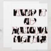 Keep It Up / Hakuna Matata Art Print (Front/Back)