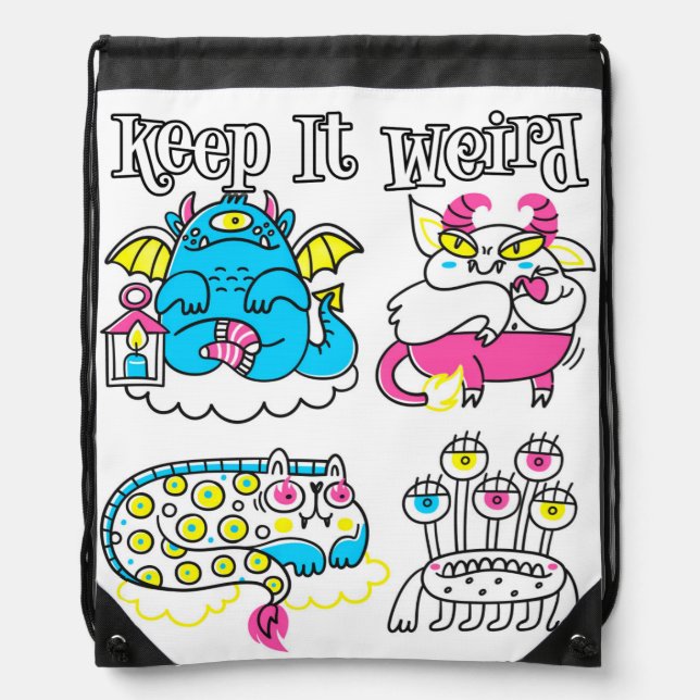 Keep It Weird Drawstring Bag (Front)