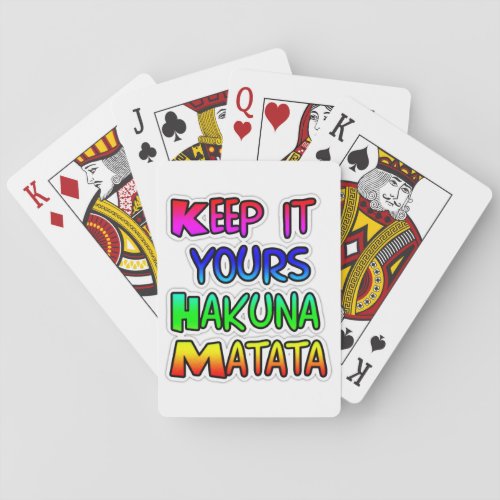 KEEP IT YOURS Hakuna Matata Gifts Playing Cards