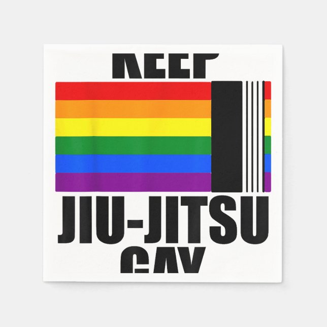 Keep Jiu Jitsu Gay Shirt LGBT Gay Pride Month 2024 Napkins (Front)