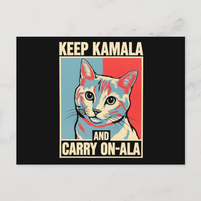 Keep Kamala and Carry On-A-La LA Kamala Harris Postcard (Front)