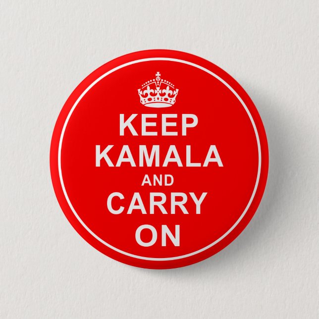 KEEP KAMALA AND CARRY ON BUTTON (Front)