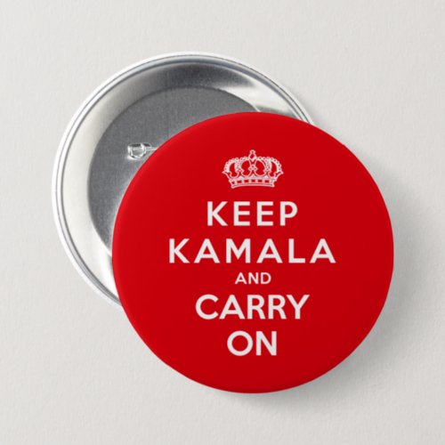 Keep Kamala And Carry On  Kamala Harris 2024 Button