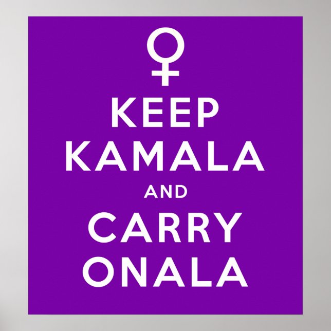 Keep Kamala and Carry Onala Purple Background Poster (Front)