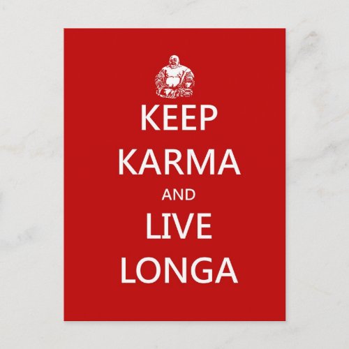 keep karma and live longa postcard