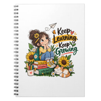Keep Learning Keep Growing Inspirational Notebook