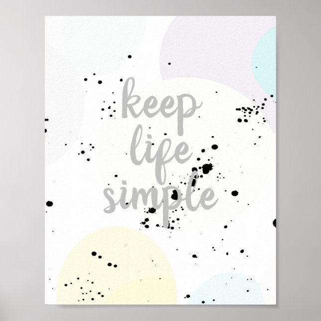 keep life simple quote  poster typography (Front)