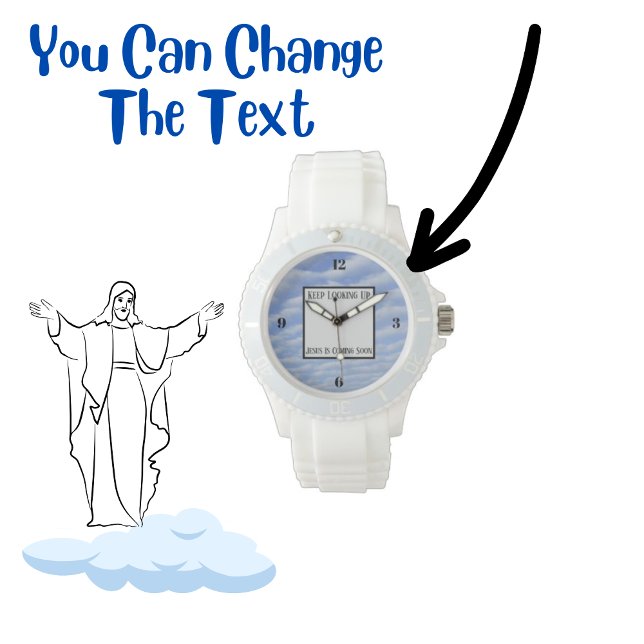 Keep Looking Up Blue Clouds Christian Sport Watch (Creator Uploaded)
