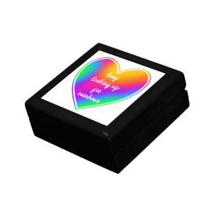 Keep Looking Up for Rainbows Heart Keepsake Box