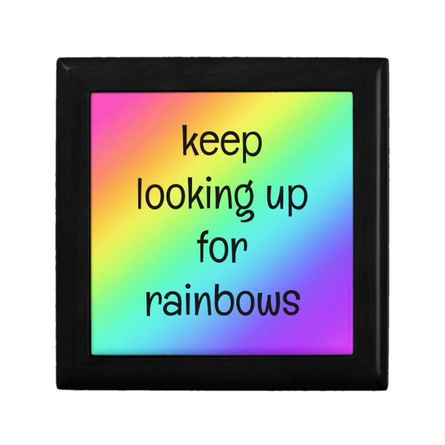 Keep Looking Up for Rainbows Jewelry Box (Front)