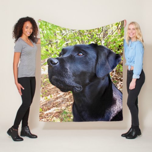 Keep Looking Up _ Labrador Retriever _ Black Lab Fleece Blanket