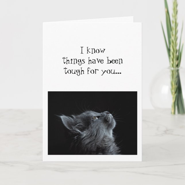 Keep Looking Up to God Encouragement  Cat animal Card (Front)