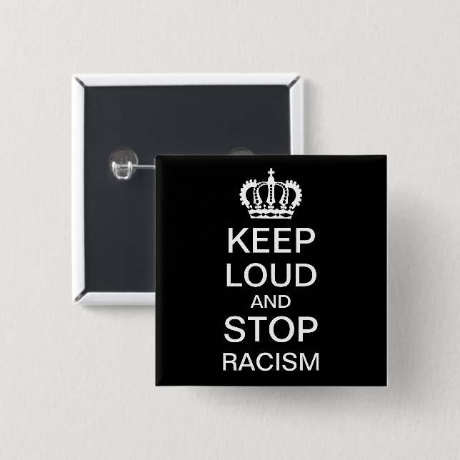 Keep Loud and Stop Racism Button (Front & Back)