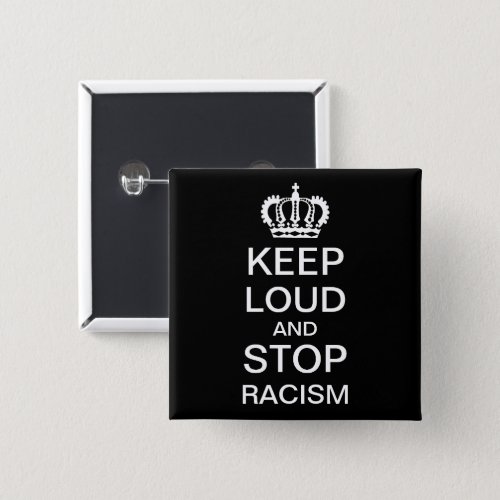 Keep Loud and Stop Racism Button