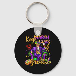 Keep Mardi Gras Great Carnival Outfit Funny Trump  Keychain