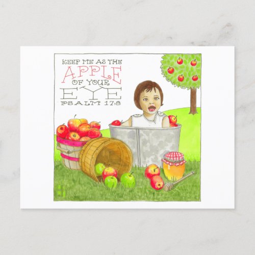 Keep Me As the Apple of Your Eye Inspirational Postcard