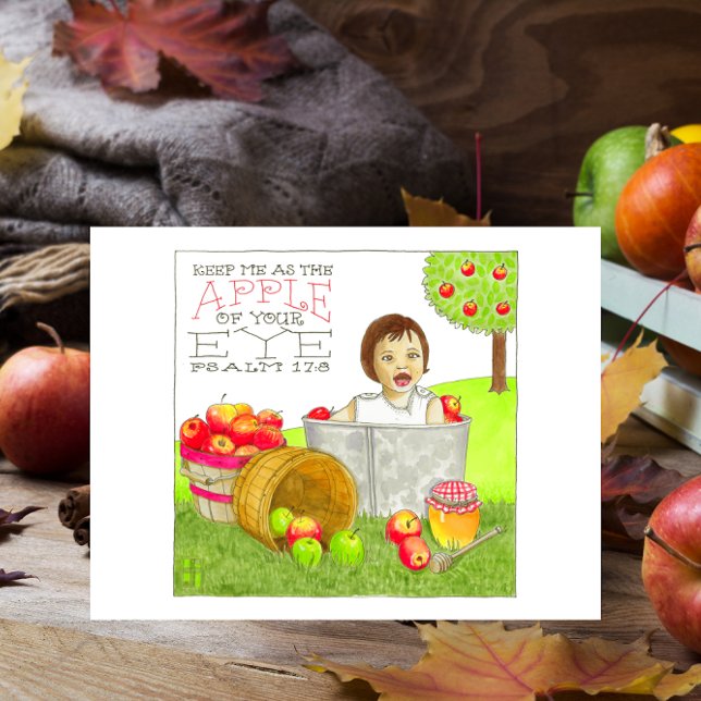 Keep Me As the Apple of Your Eye Inspirational Postcard (Creator Uploaded)