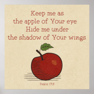 Keep Me as the Apple of Your Eye Psalm 17:8 Poster