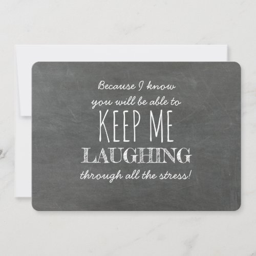 Keep Me Laughing Funny Bridesmaid Proposal Invitation