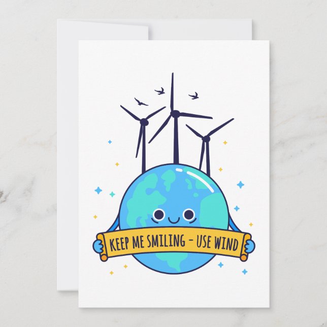 Keep Me Smiling – Use Wind Power Invitation (Front)