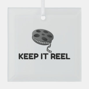 KEEP MOVIE REEL GLASS ORNAMENT