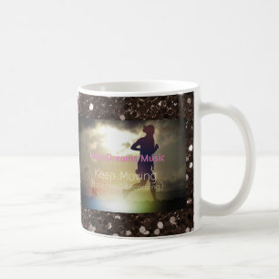 Keep Moving Brown Faux Glitter Coffee Mug