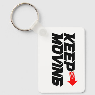 Keep Moving – Powerful Red Motivation Quote Design Keychain