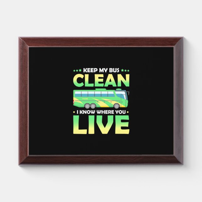 Keep My Bus Clean Award Plaque (Horizontal)