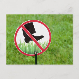 Keep Of The Grass Sign Postcard