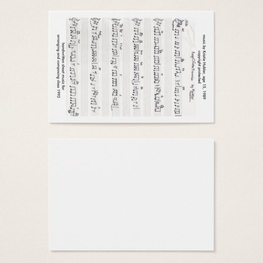 Keep of the Promise Handwritten Sheet Music (Front & Back)