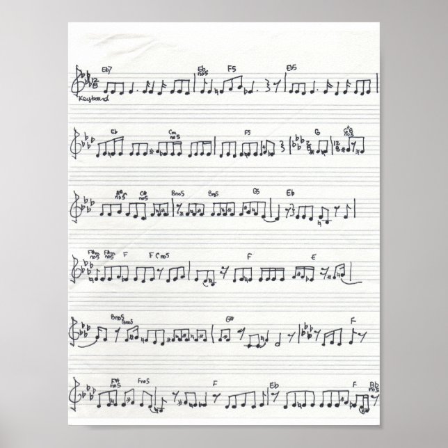 Keep Of The Promise Handwritten Sheet Music Poster (Front)