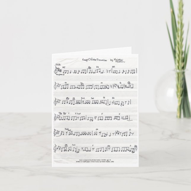 Keep Of The Promise Sheet Music note card (Front)