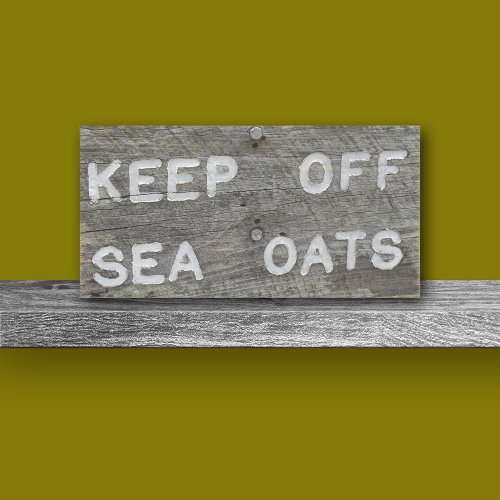 Keep Off Sea Oats Wooden Box Sign