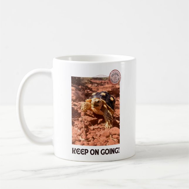 Keep on Going Inspirational coddiwompling Turtle Coffee Mug (Left)