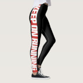 Two Black Side Stripe White Leggings Your Colors