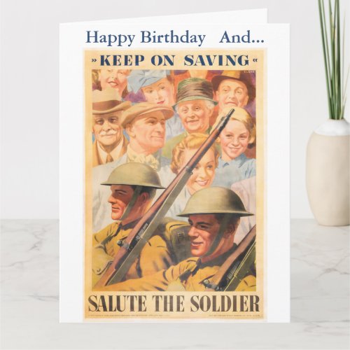 Keep On Saving Reprint of British wartime poster Card