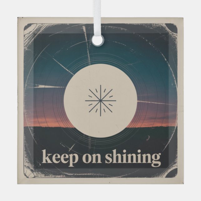 Keep On Shining Glass Ornament (Front)