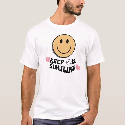 Keep On Smiling Comfort colors Trendy Oversized  T_Shirt